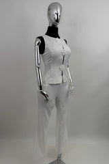 Set Blusa y Pantalon Sastre Blanco