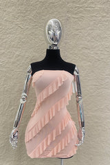 Vestido Corto Strapple Rosa