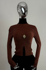 Blusa Manga Larga App Dorada Chocolate