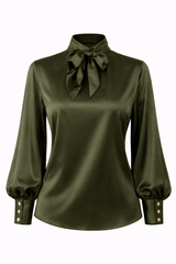 Blusa Manga Larga Satín