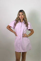 Vestido Camisa Rosa