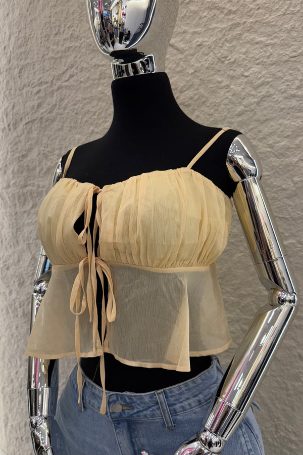 Blusa de Tirantes Suelta Amarillo