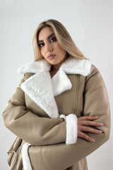 Jacket Vinipiel Fox Fur Caqui