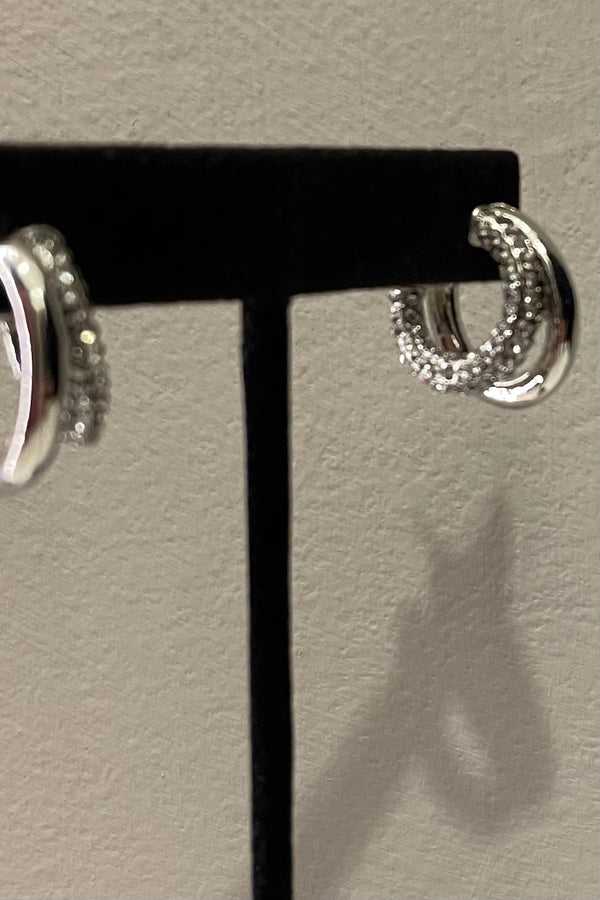 Aretes Double Ring Silver