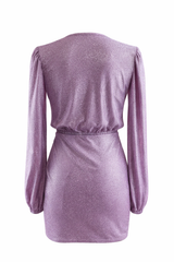Set de Falda Con Top Lila Brilloso