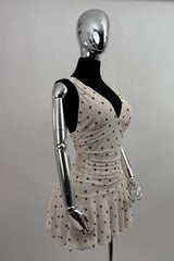 Vestido Polka Dots Beige