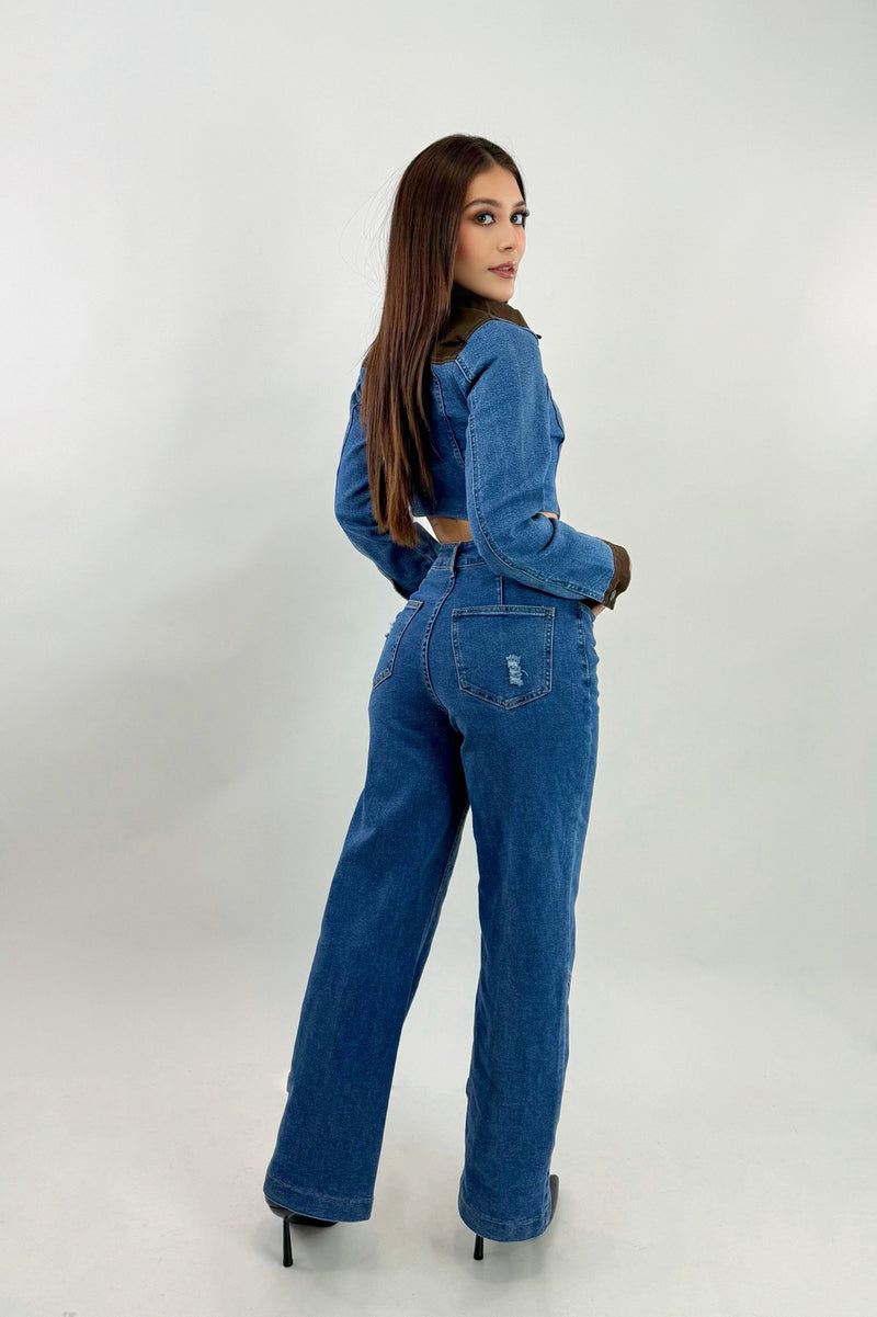 Pantalon Hebillas Denim