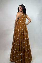 Vestido Largo Poka Camel