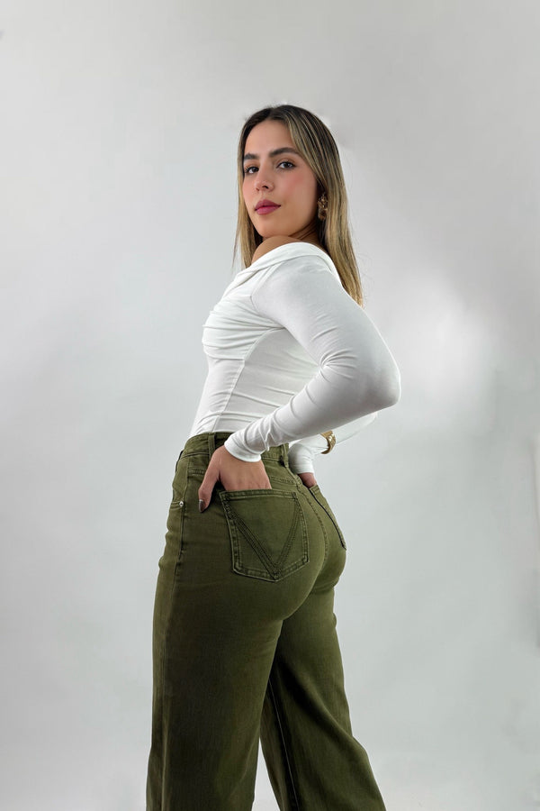 Blusa Brillosa App Dorada Blanco