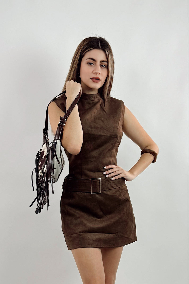 Vestido Corto Velvet Espresso