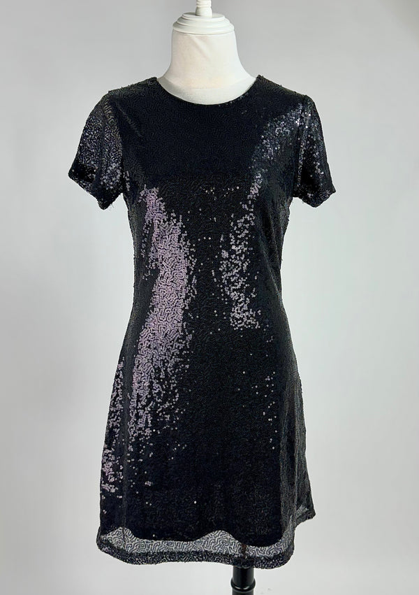 Vestido Suelto de Lentejuela Negro