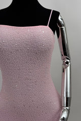 Vestido Corto Perlitas Rosa