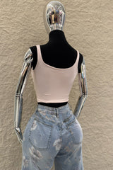 Crop Top de Tirantes Rosa