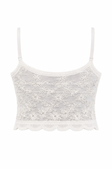 Set Top y Short de Encaje Blanco