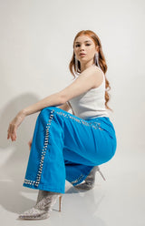 Pantalon Azul Denim Con Estoperol