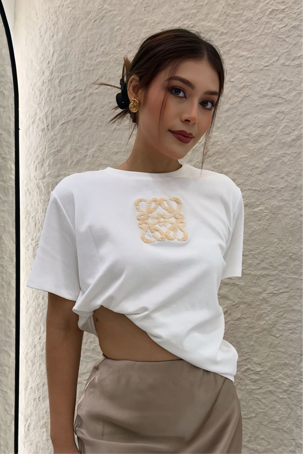 Blusa Dupe Loewe Blanca