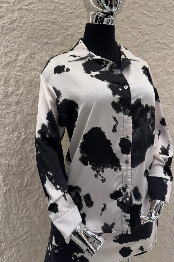 Camisa Manga Larga Cow Print