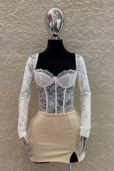 Mini Falda Abertura al Frente Beige