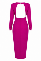 Vestido Midi Escote Espalda Fiusa