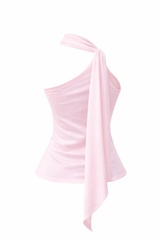 Blusa Satinada One Shoulder Rosa