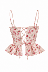 Croptop Floreado Rosa