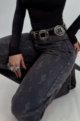 Pantalon Print Cactus Negro