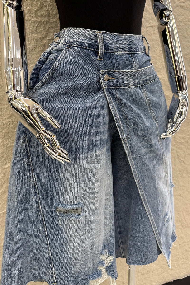 Biker Asimetrico Denim