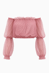 Crop Top Manga Transparente