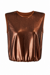 Blusa Corta Suelta de Lentejuela Chedron