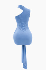 Vestido Ruched con Colgantes Azul