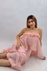 Vestido Largo Olanes Rosa