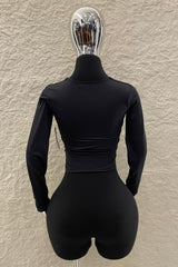 Blusa Manga Larga Ruched Negro