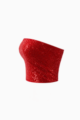 Crop Top Lentejuela Rojo