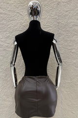 Falda Corta Vinipiel Cafe