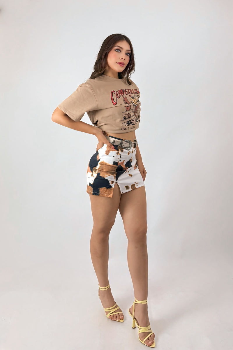 Falda Print Cow Cafe