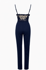 Romper Azul Marino Con Encaje