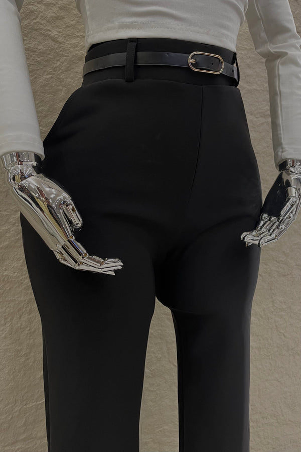 Pantalon con Cinto Velvet Negro