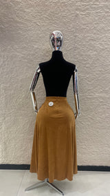 Falda Midi Pana Camel
