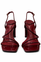 Zapatilla Tiras Rhinestone Cherry