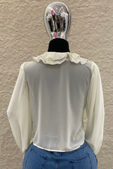 Blusa Manga Larga Olanes Blanca
