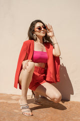 Set Blazer y Short Rojo
