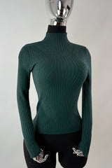 Blusa Cuello Tortuga Tela Punto Verde