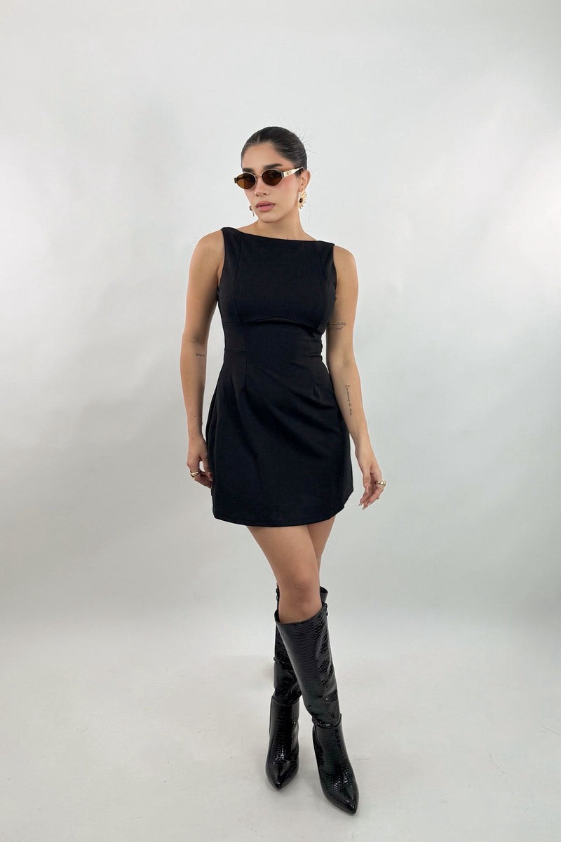 Vestido Corte A Negro
