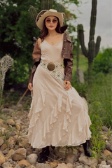 Vestido Largo Olanes Beige