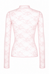 Blusa Corta Mesh De Encaje Rosa