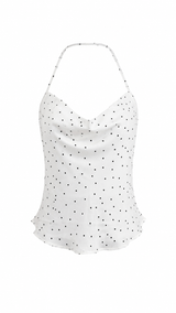Blusa Satinada Polka Ivory