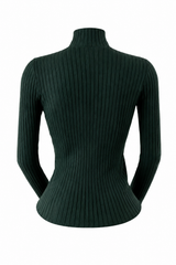 Blusa Cuello Tortuga Tela Punto Verde