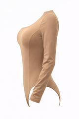 Pantiblusa Asimetrica Manga Larga Beige