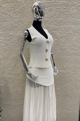 Set Blusa y Falda Crochet Blanco