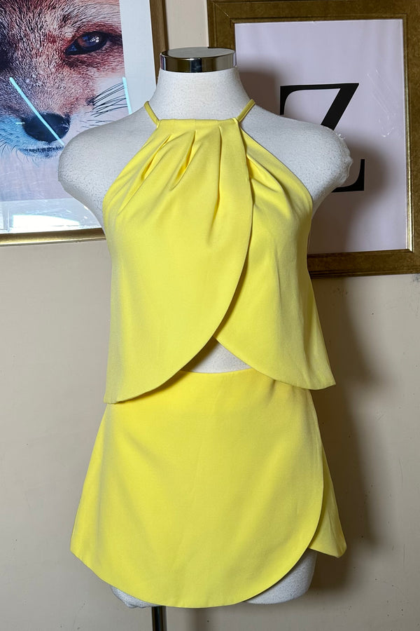 CropTop Corto Asimetrico Amarillo